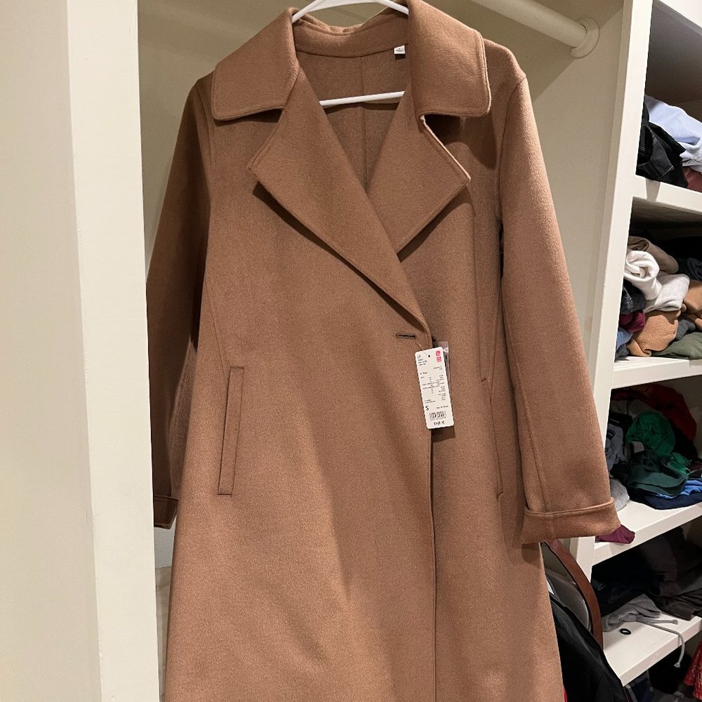 COPY - Uniqlo Wool Blend Wrap Long Camel Coat